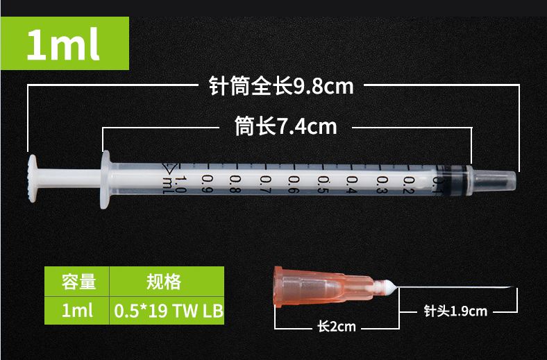 仟龙医疗生产1ml注射器的技术要求规格参数